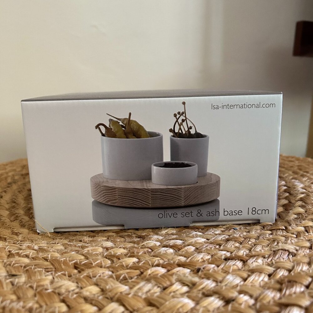 Olive Serving Set with Ash Base